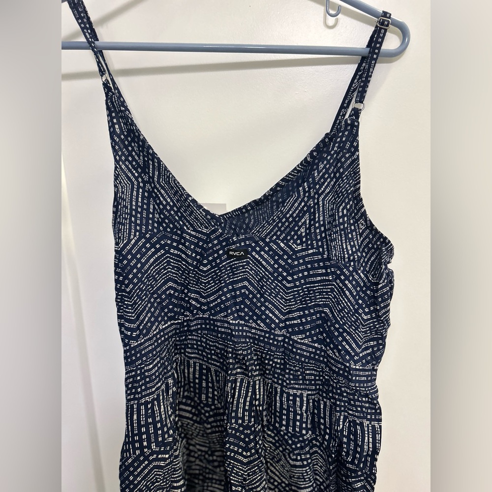 NWT RVCA Nolan Navy Blue Print Dress - Picture 8 of 11